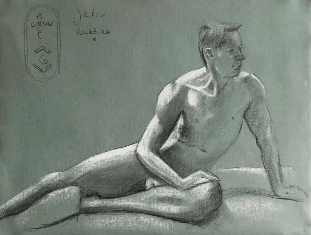 male nude on table