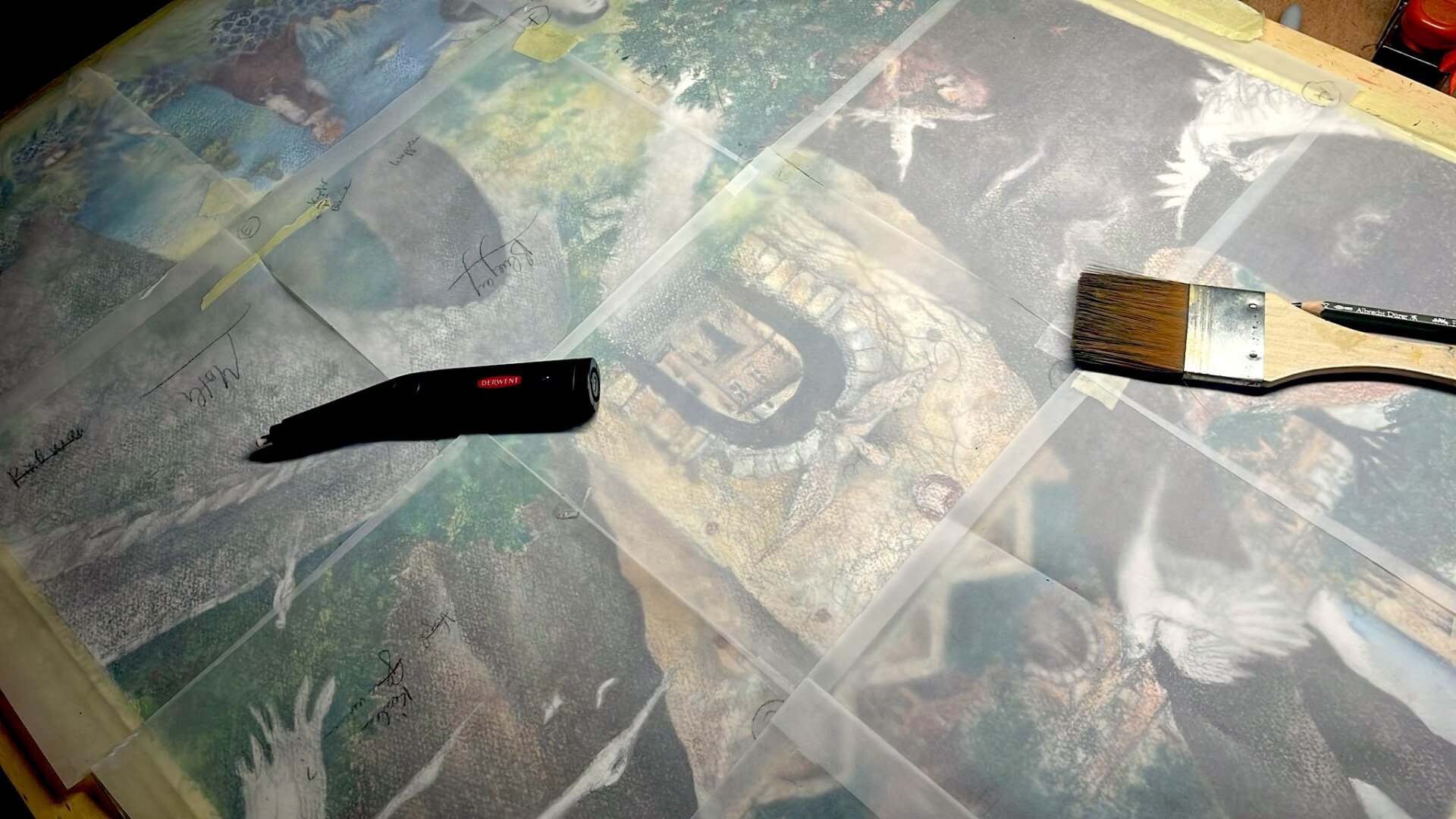 Cornelia's studio, illustrating for Reckless 5