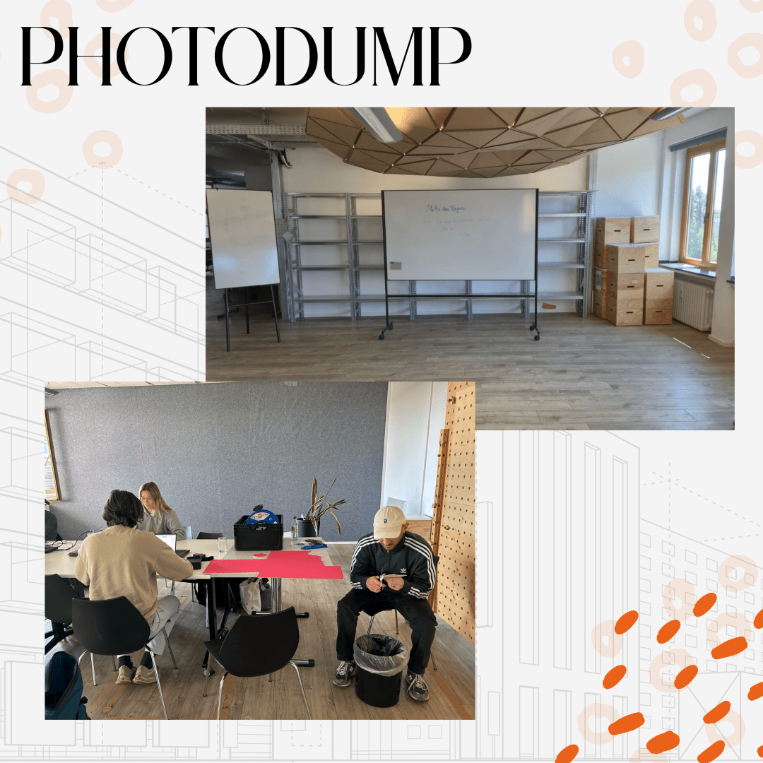 Bilder der Tischanordnung und Gruppe