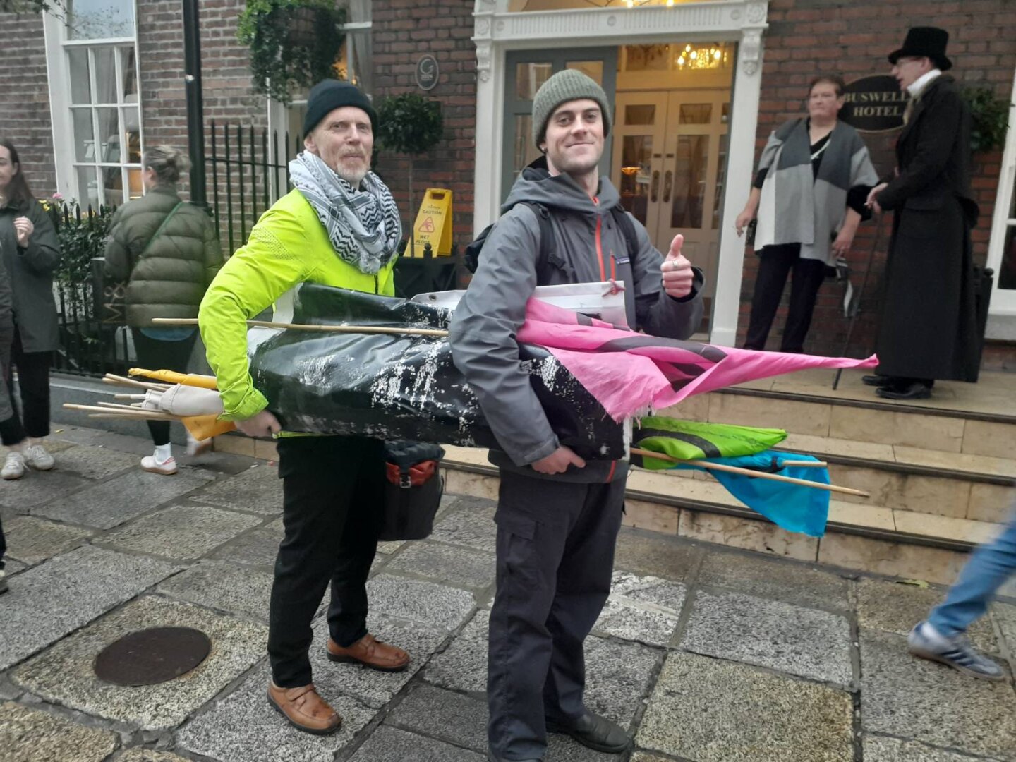 Protest - people carrying banners