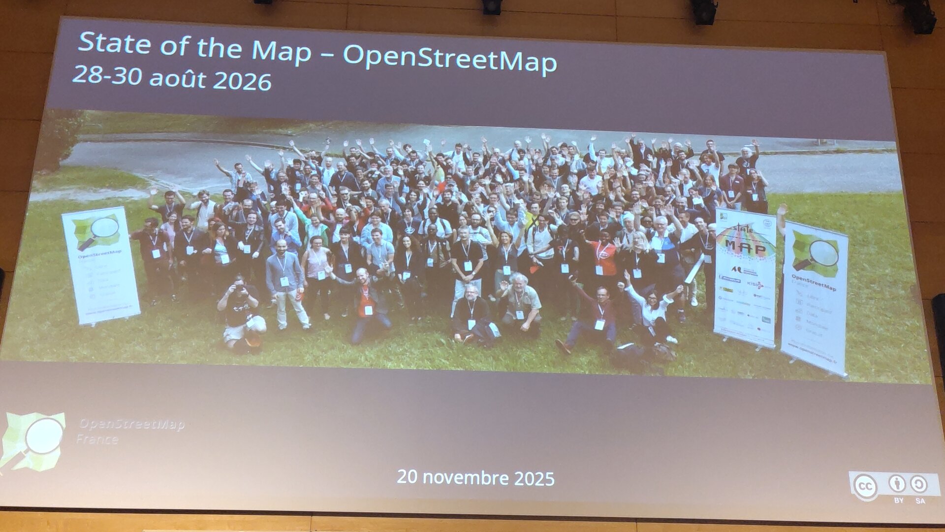 Slide de présentation State of the Map 2026