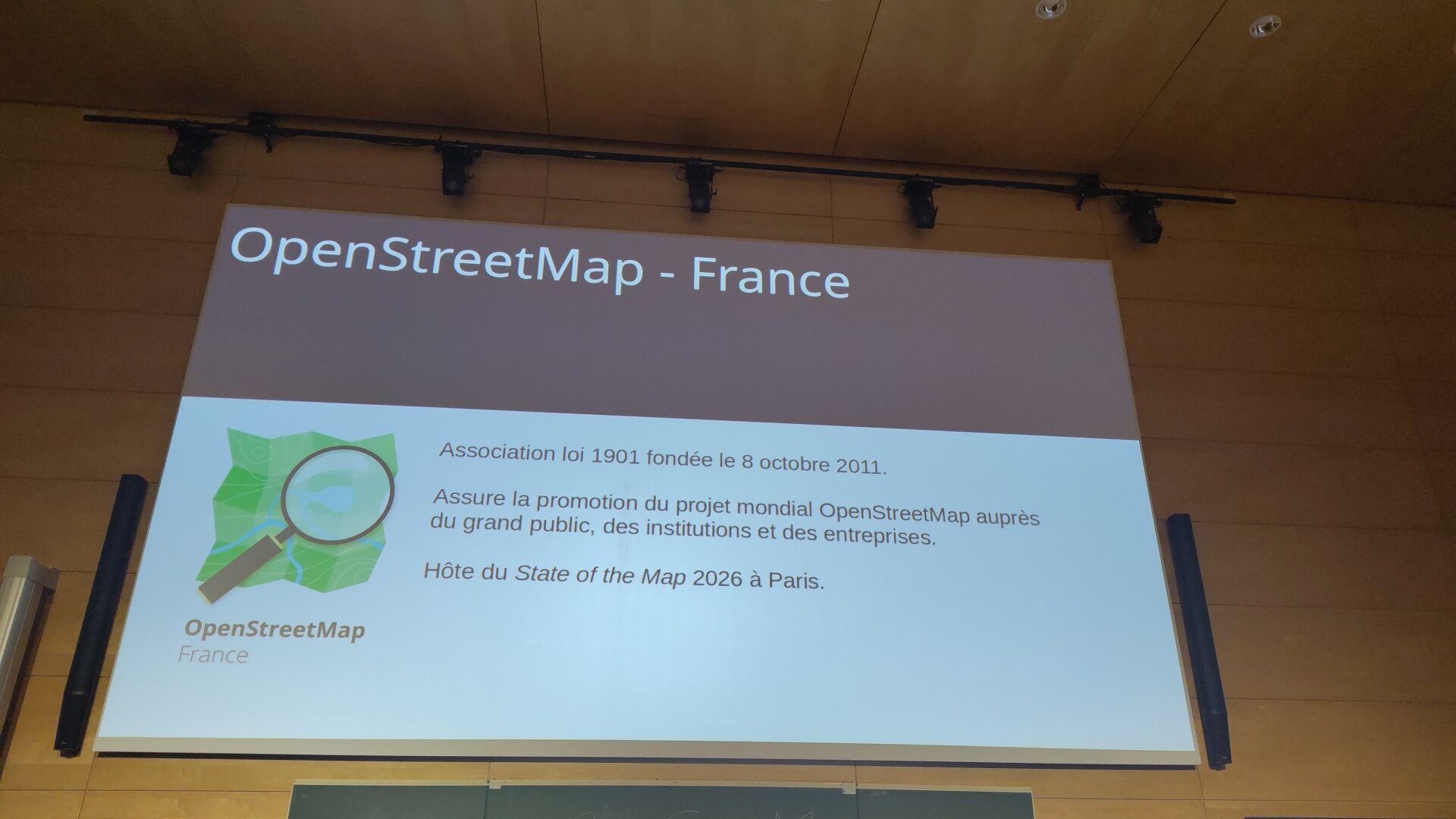 Slide de présentation State of the Map 2026