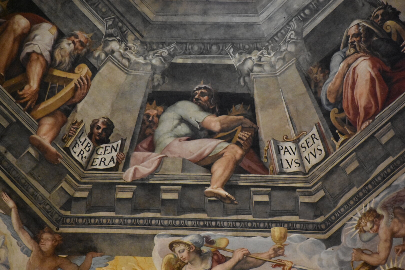 Close zoom of the Brunelleschi dom from inside the chatedral. It is possible to appreciate the "3d" illusion created by the artist