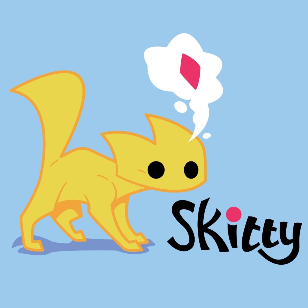 A vector illustration of an unusual, yellow cat