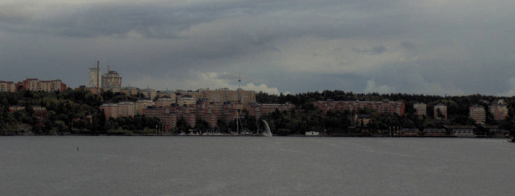 Photo of the Stockholm area from the cruise ship, across the water