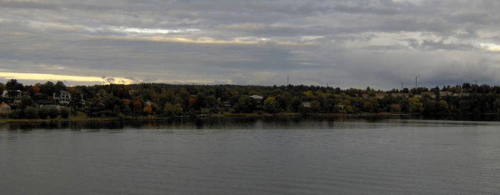 Forested parts of Stockholm, with homes between the trees