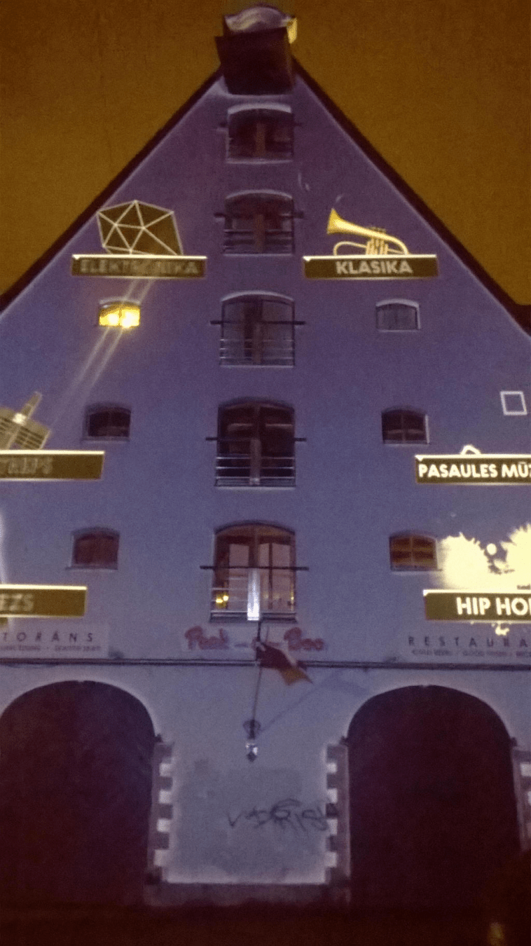 Another building with pictures on its front, but this was instruments and could be interacted with