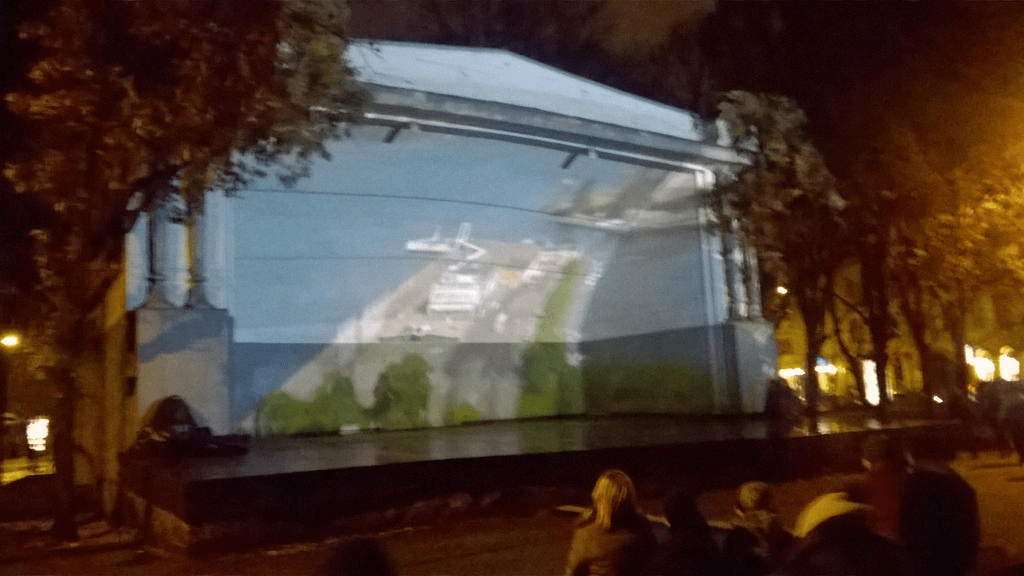 Still from a clip of Riga Port, located on the Daugava