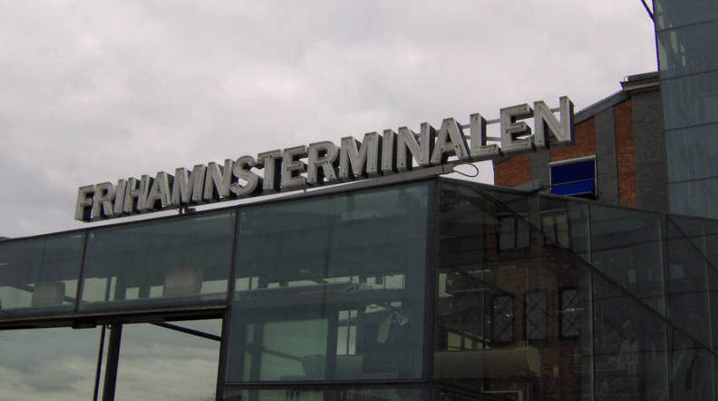 Frihamnsterminalen Sign at the Stockholm Port