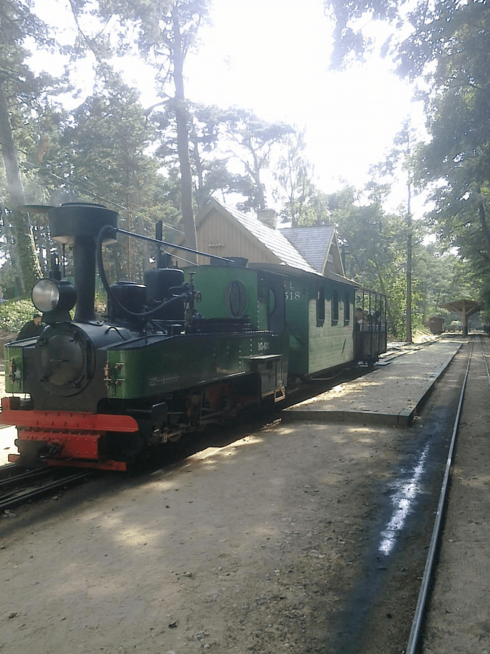Old narrowrail steam train in Ventspils coming into its 'station'