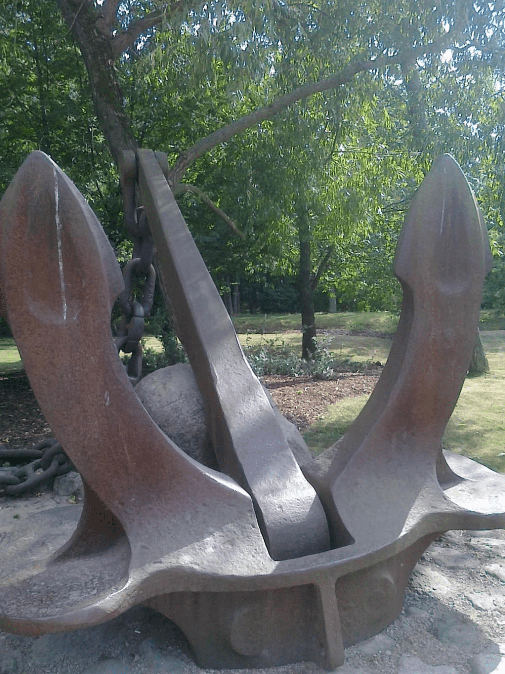 Giant anchor in the anchor park of Venstpils