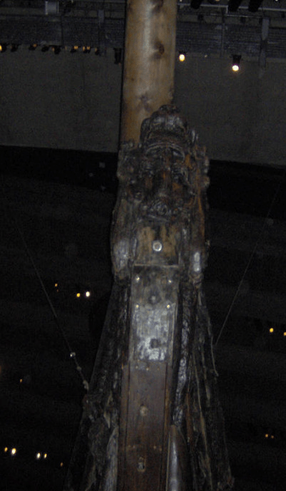Photo of the bowsprit, looking upwards