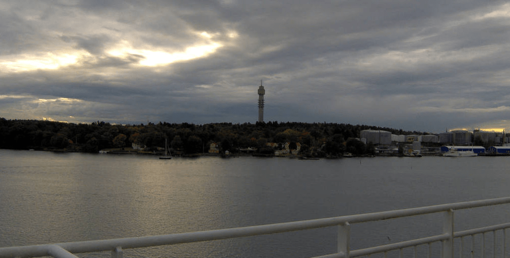 Photo taken from the cruise ship Tallink, looking over the water to the other side of the shore