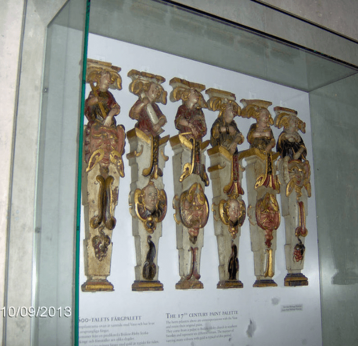 Coloured decorative elements from the Vasa