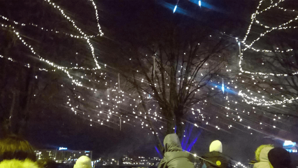 Golden sparks in the sky
