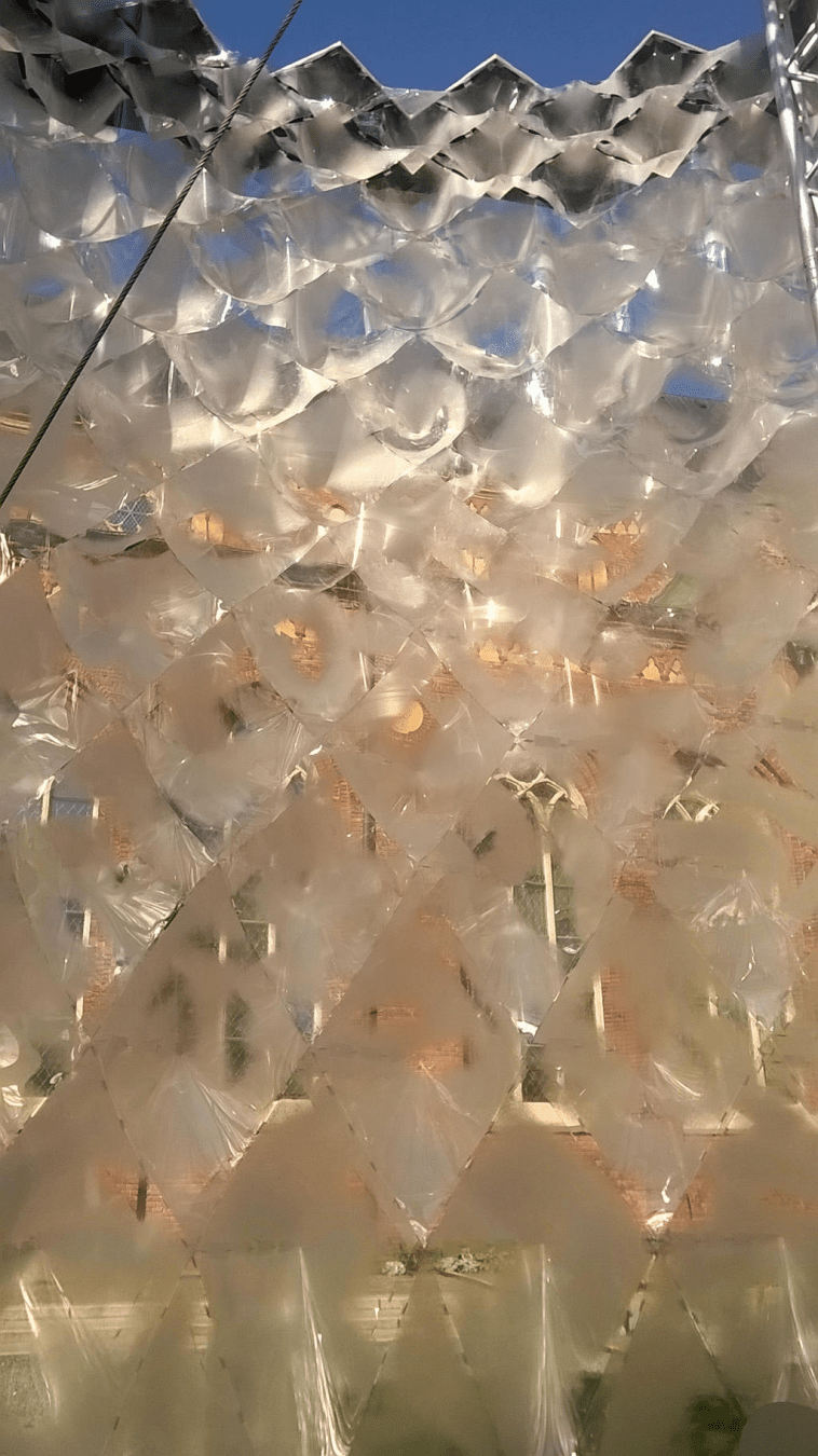 The Iceberg art installation, looking upwards the wall