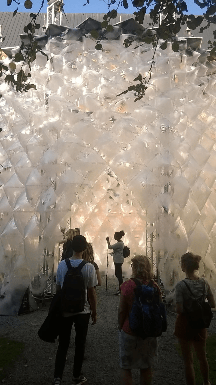 Closer to the art installation of the Iceberg