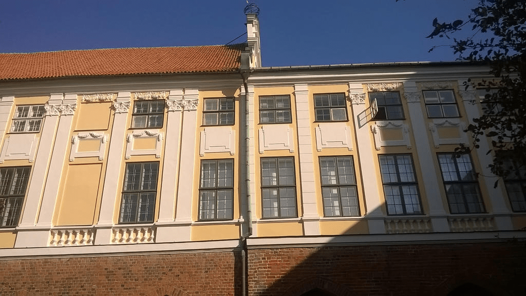 Upwards shot of the museum portion of the Doma Cathedral, known as the Riga History and Navigation Museum