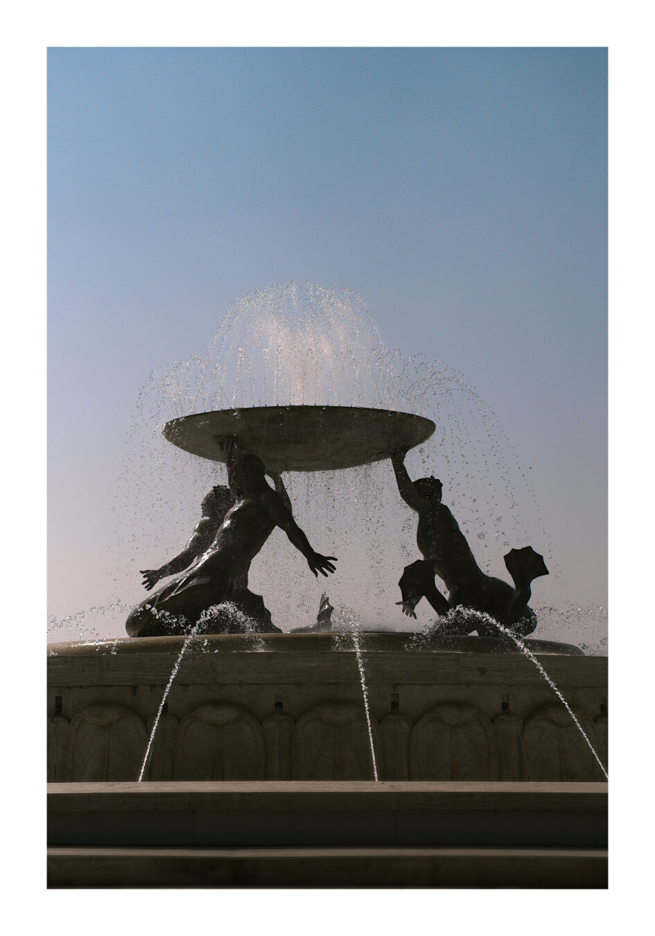 Fountain on the entrance of Valletta, Malta