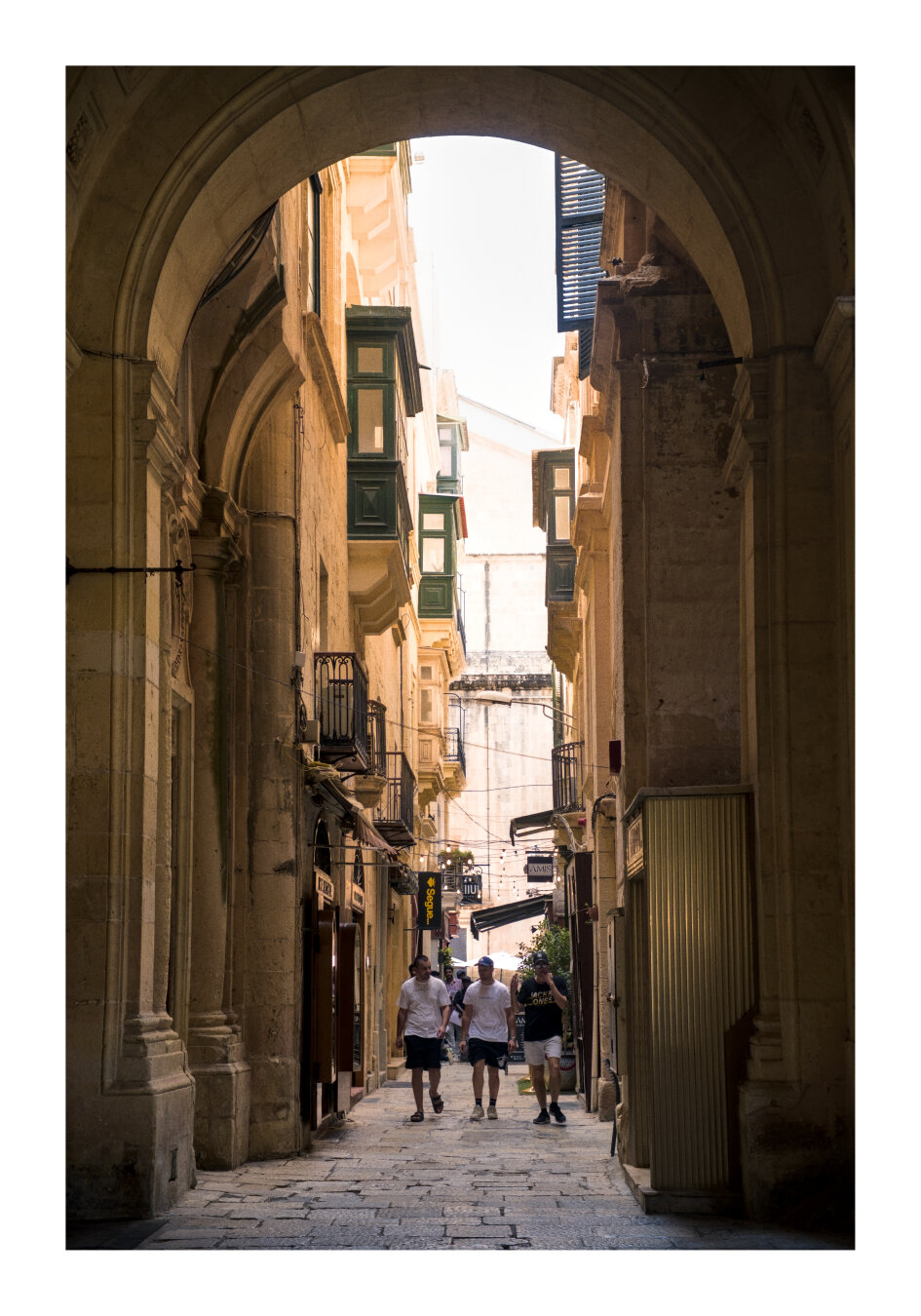 A tall archway in Valletta, Malta