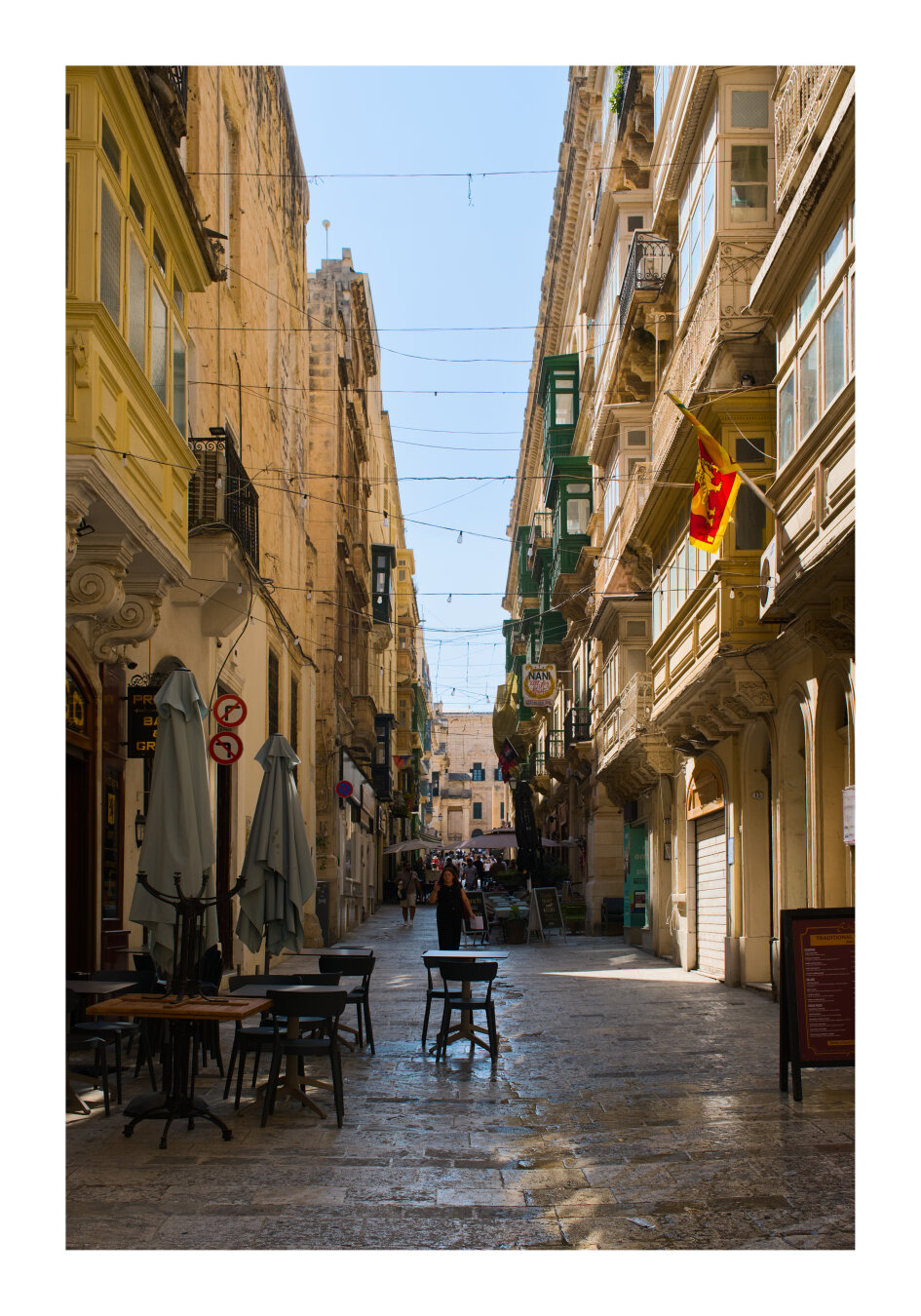 Pedestrian street in Valletta, Malta