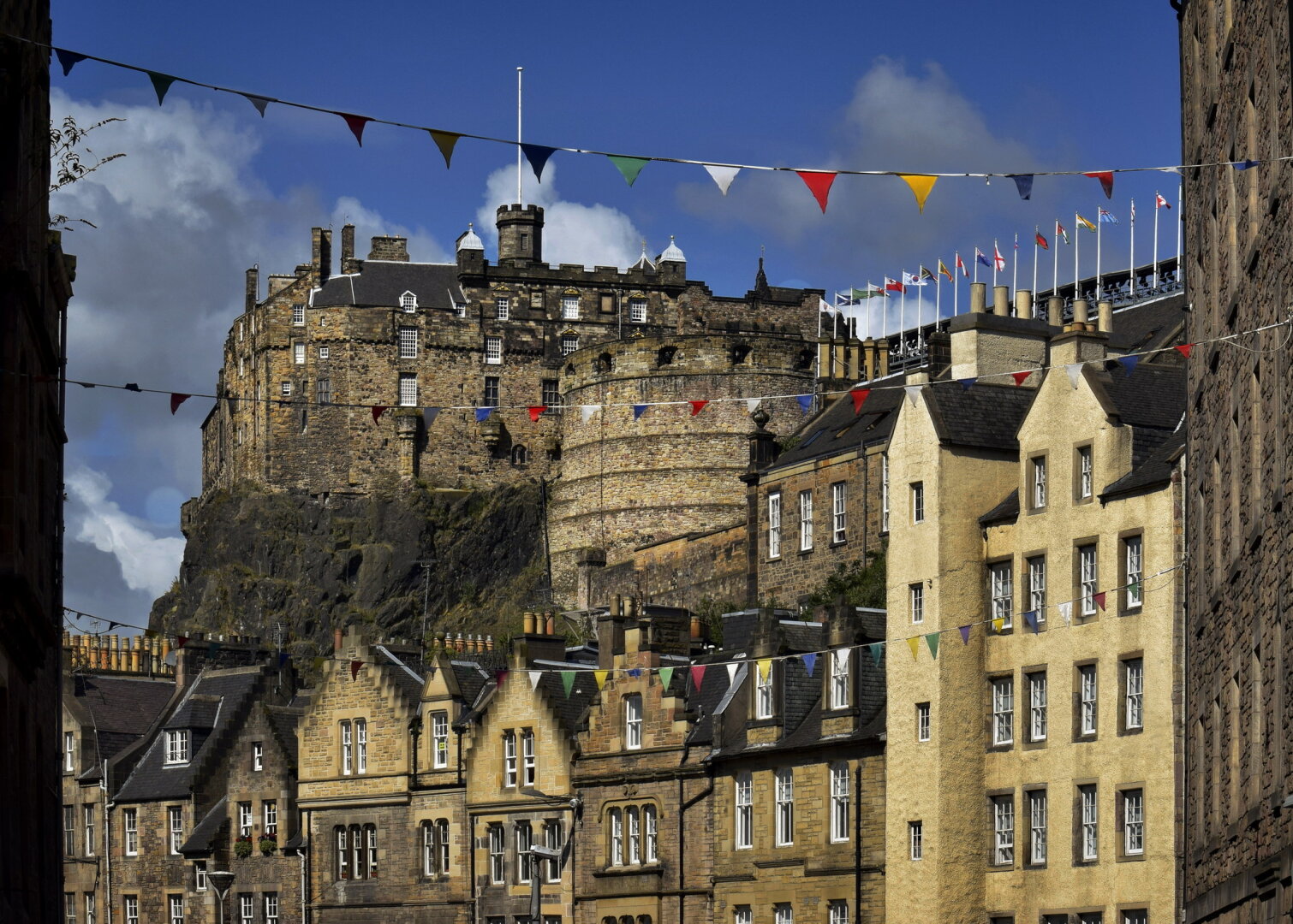 Edinburgh Castle over the Grassmarket.