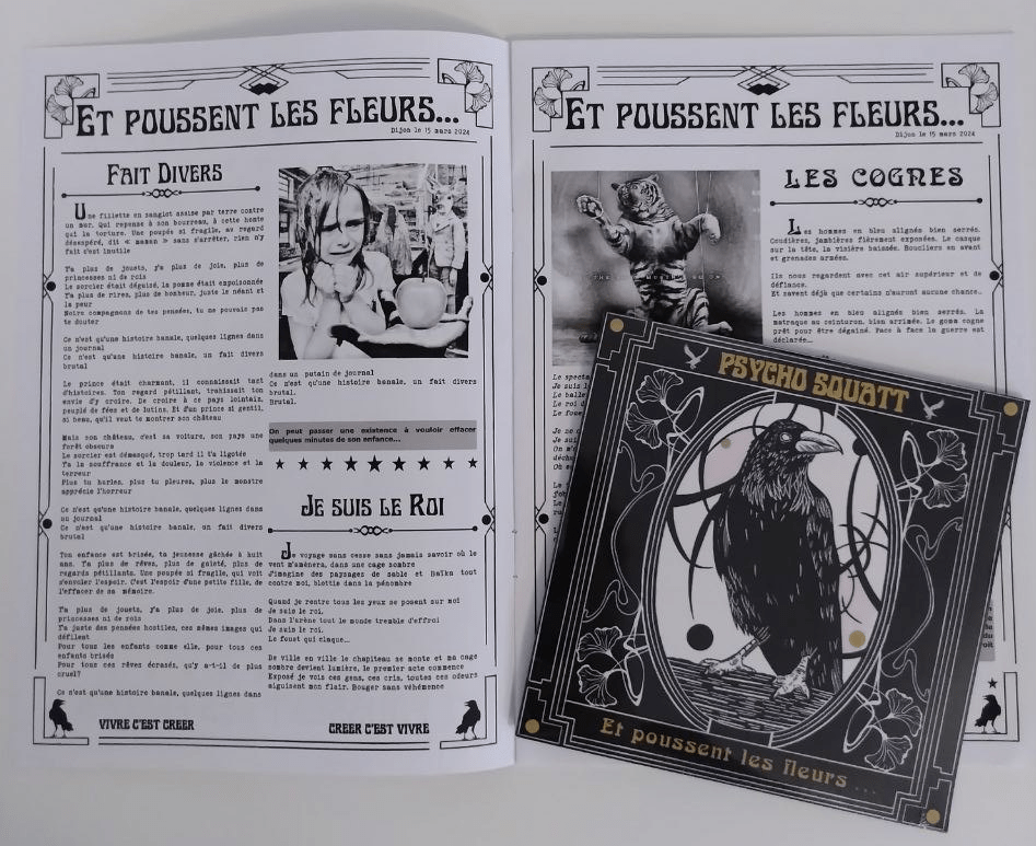 Le livret est ouvert et un disque et posé dessus.