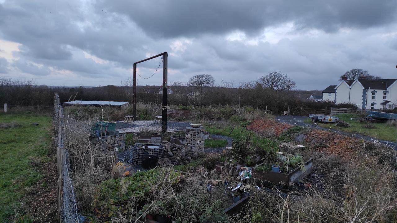 2 telegraph poles and crossbar in new garden