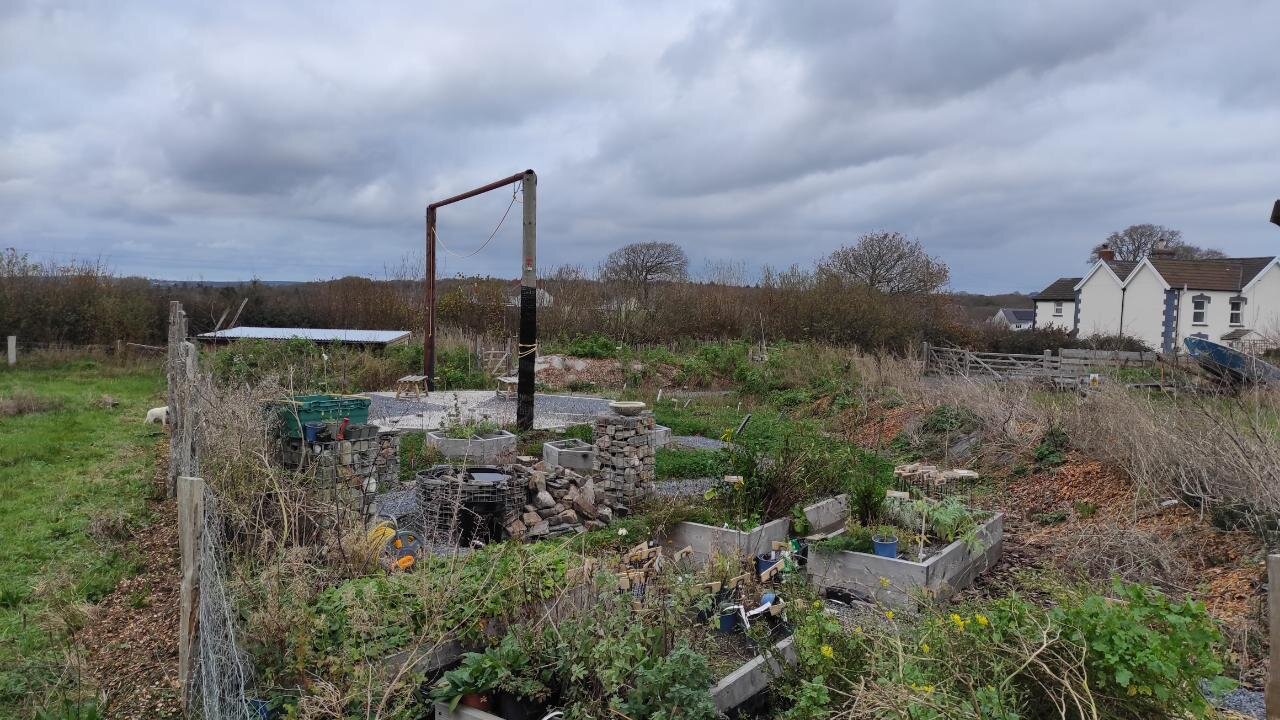 2 telegraph poles and crossbar in new garden