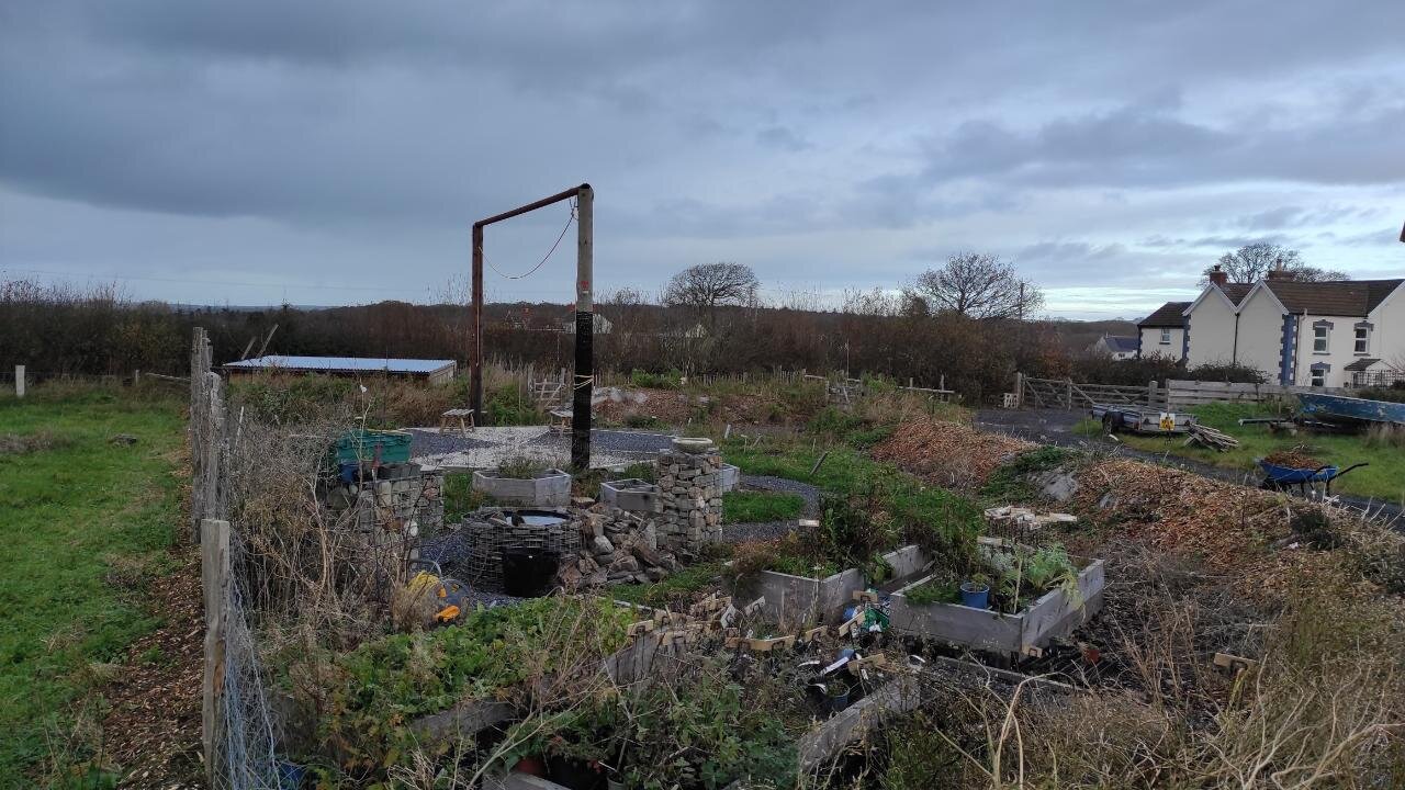 2 telegraph poles and crossbar in new garden