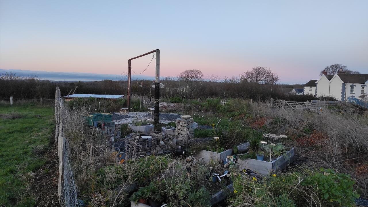 2 telegraph poles and crossbar in new garden