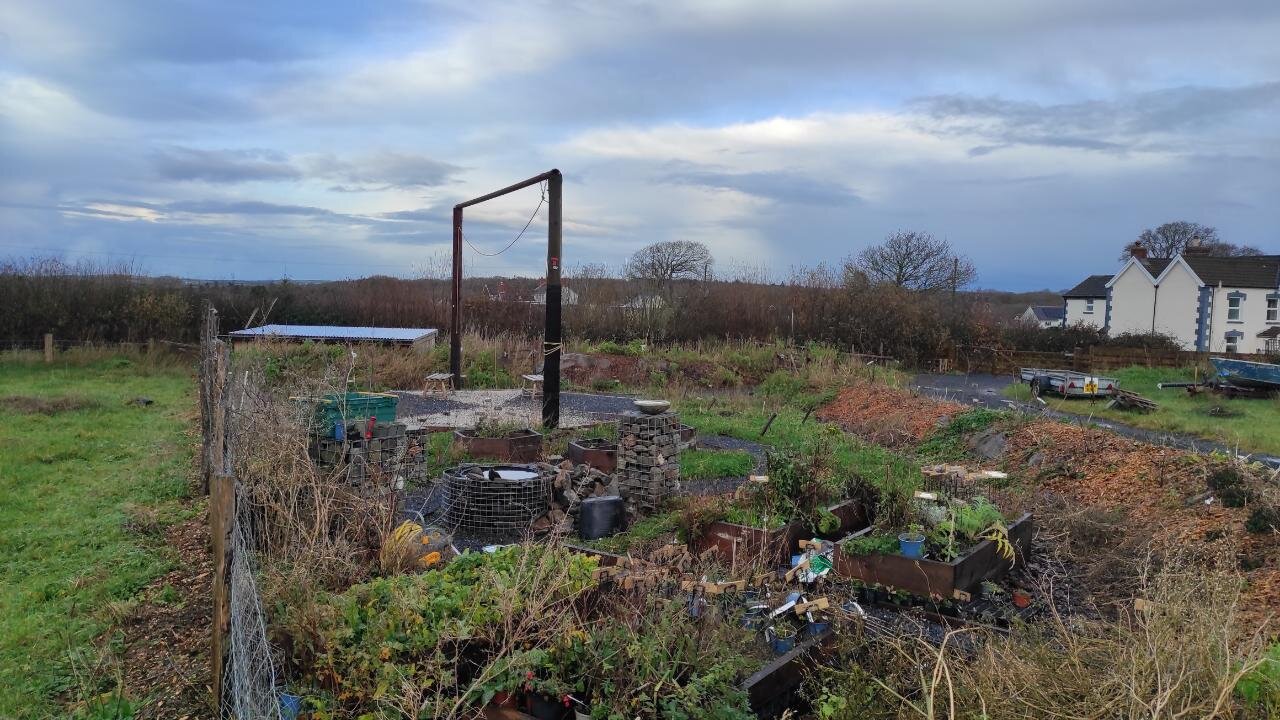 2 telegraph poles and crossbar in new garden