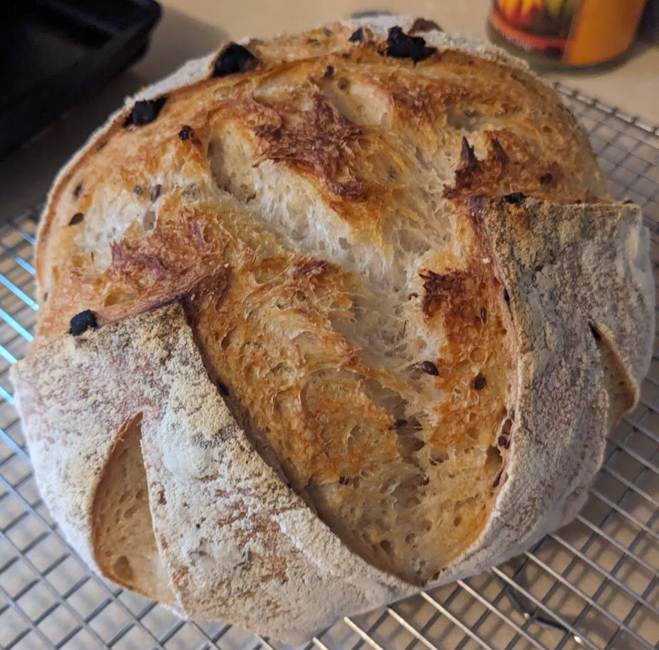 A second loaf, just a tad lopsided.