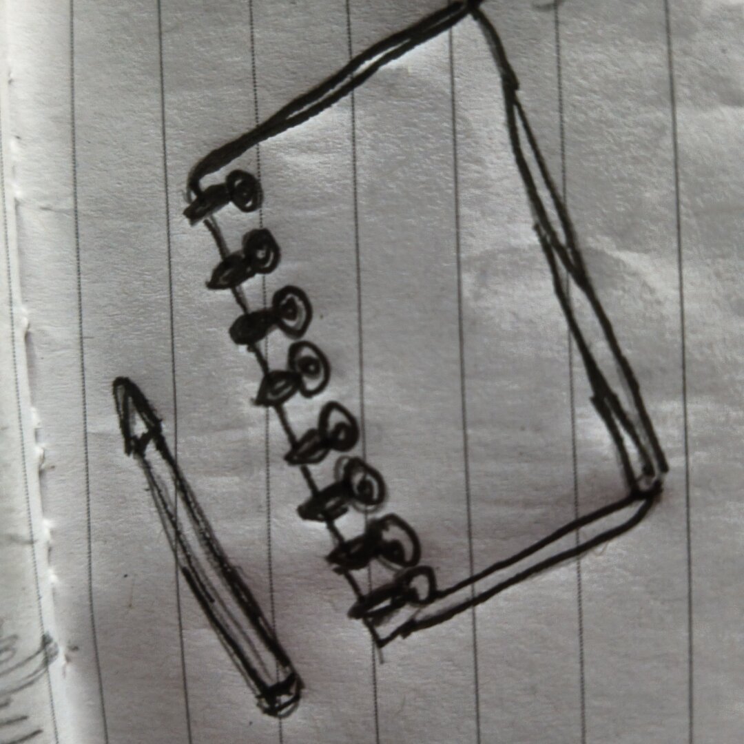 sketch of spiral binded diary