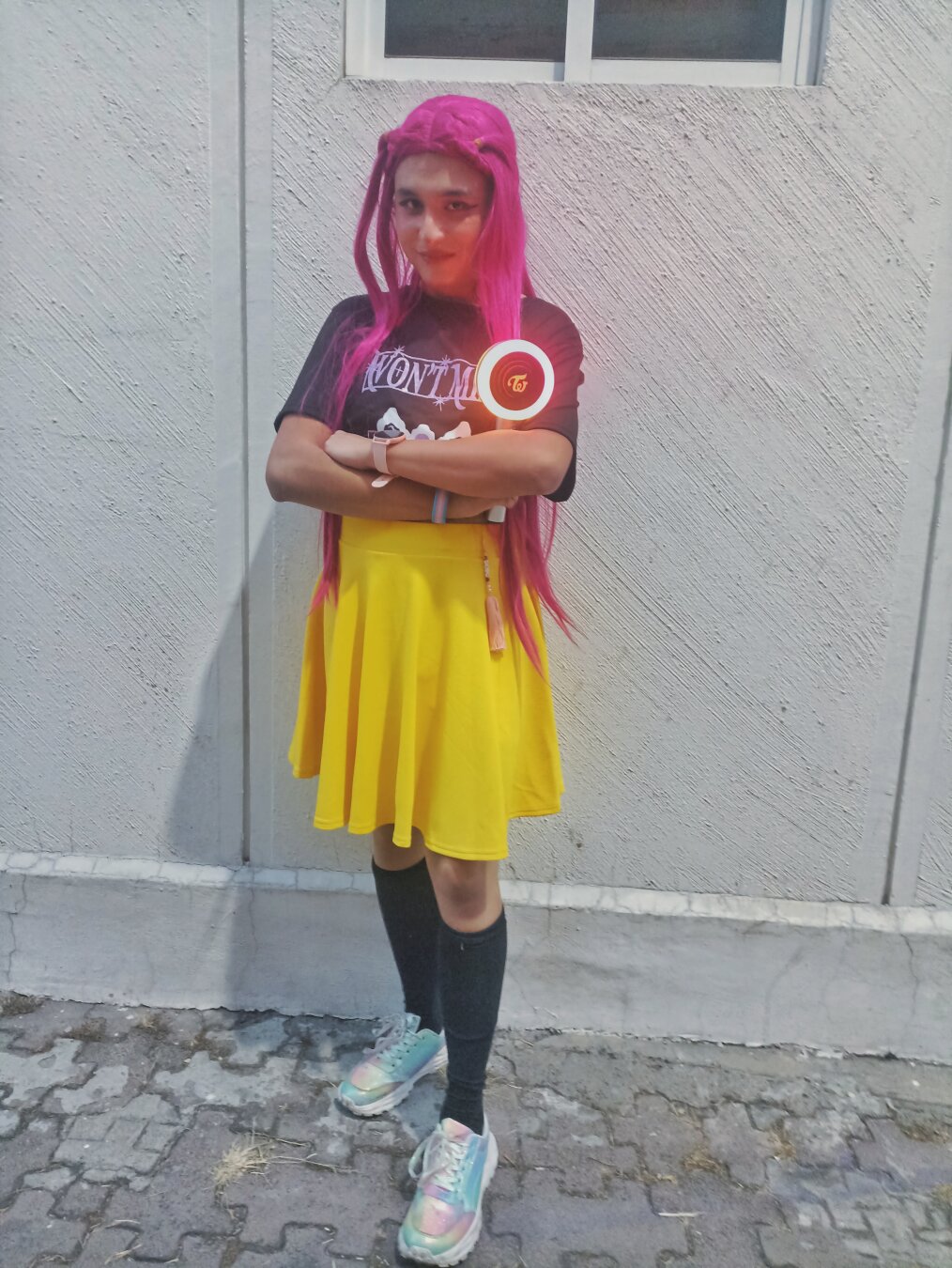 A picture a friend took of me cosplaying Mira of K-Pop Demon Hunters.