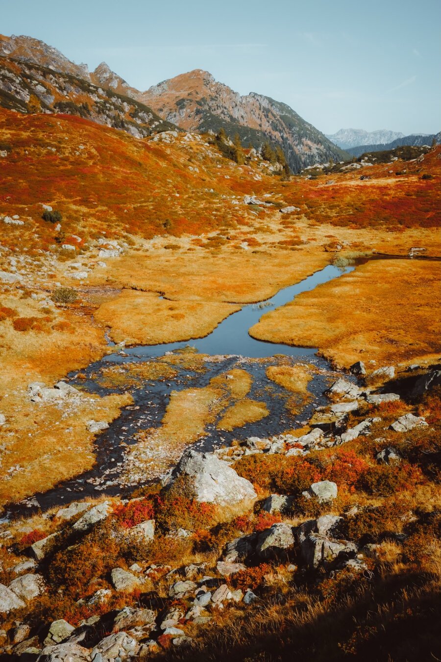 Mountain creek in the alps of Austria in fall