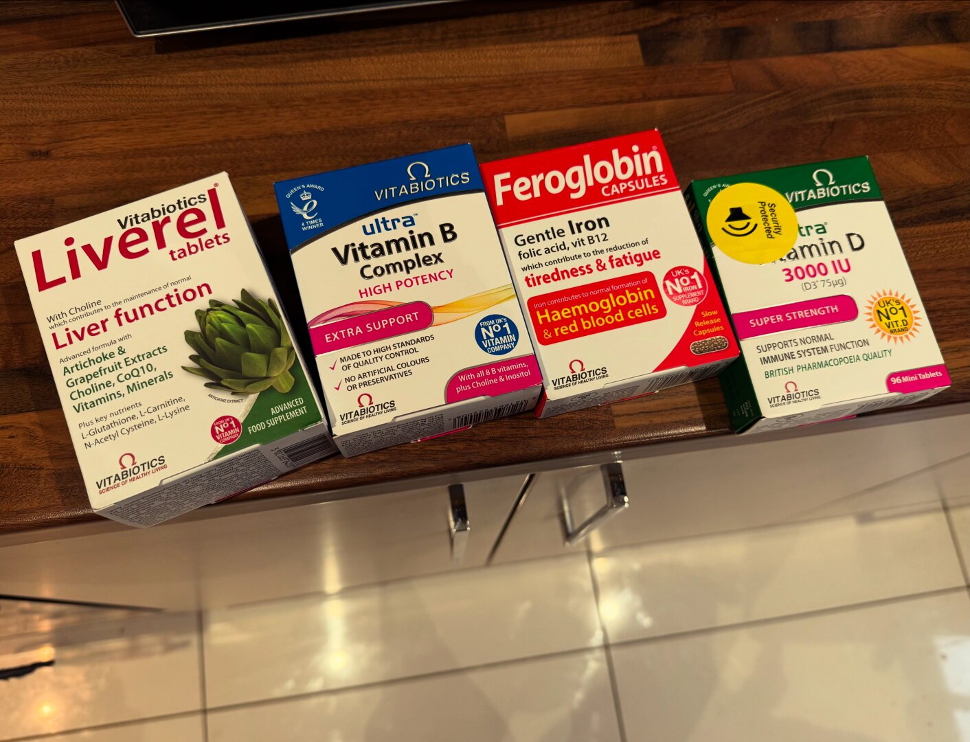 Load of different vitamins from vitabiotics